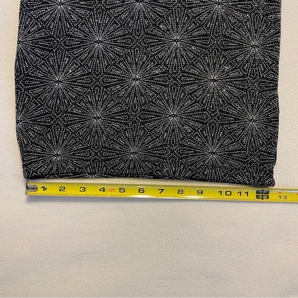 H&M Sparkly Bodycon Backless Jersey Dress Black Silver Geometric - Picture 11 of 14